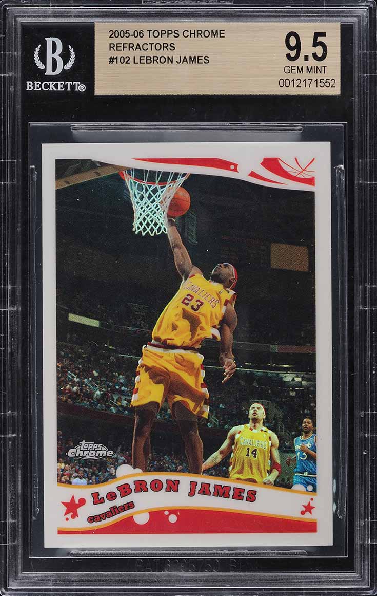 2005 Topps Chrome Refractor LeBron James /999 #102 BGS 9.5 GEM