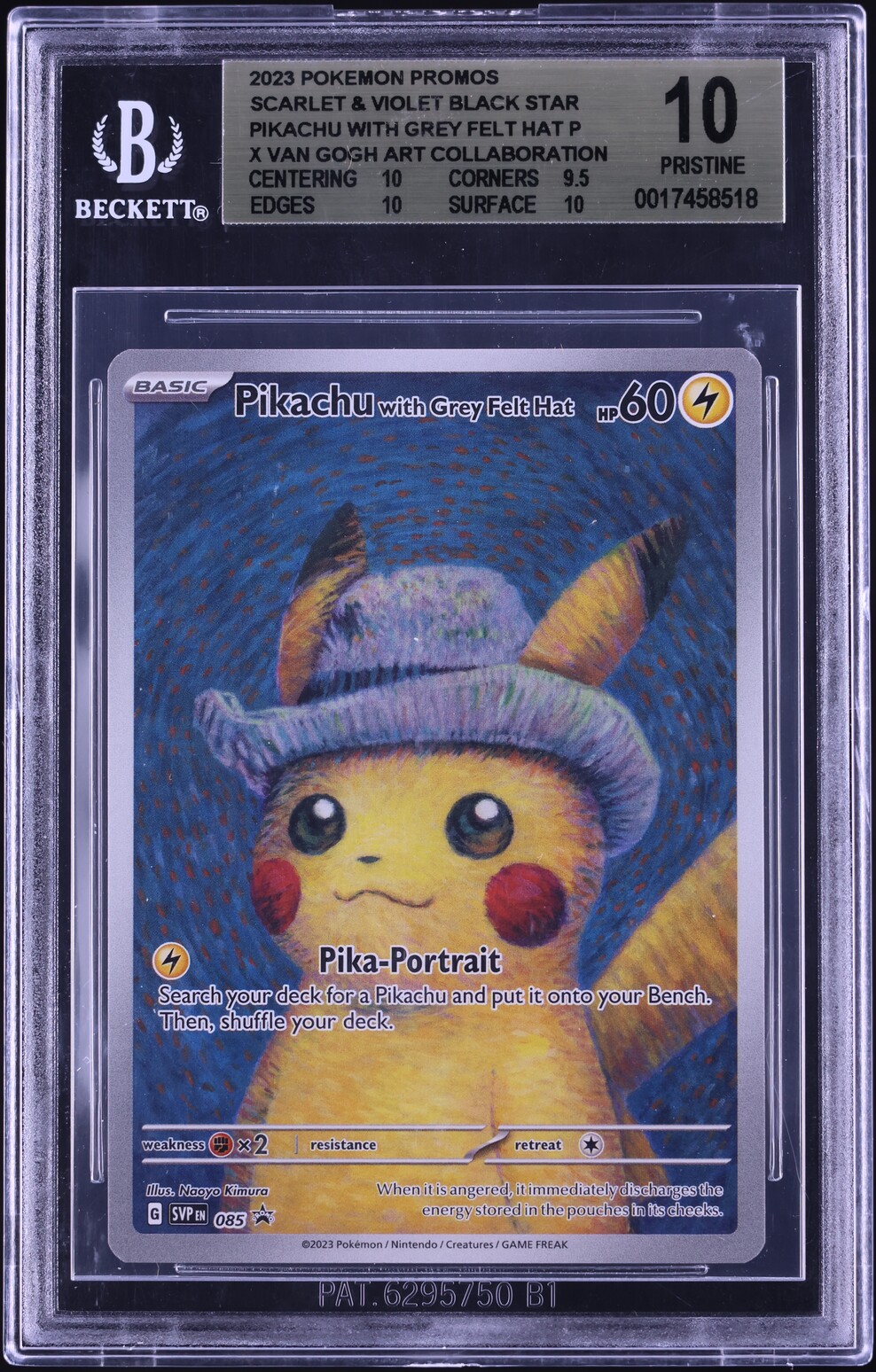 2023 Pokemon SV Black Star Promo Van Gogh Pikachu With Grey Felt