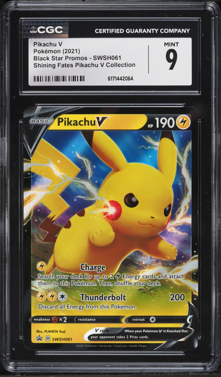 2021 Pokemon Sword & Shield Promo Shining Fates Collection Pikachu V #SWSH061 CGC 9 MINT