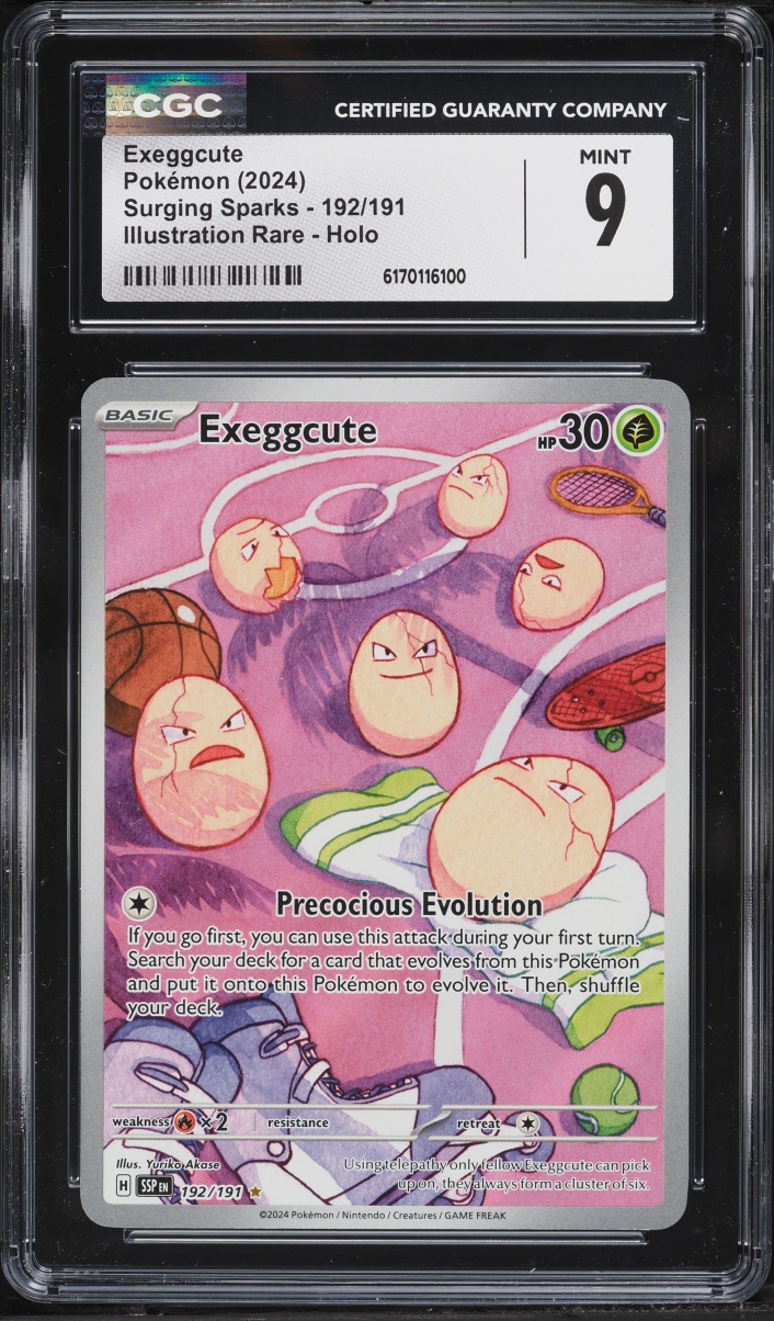 2024 Pokemon Scarlet & Violet Surging Sparks IR Exeggcute #192 CGC 9 MINT