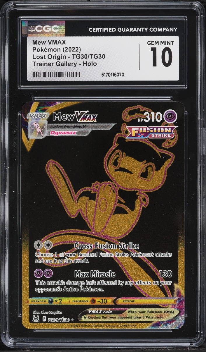 2022 Pokemon Sword & Shield Lost Origin CHR Mew VMAX #TG30 CGC 10 GEM MINT