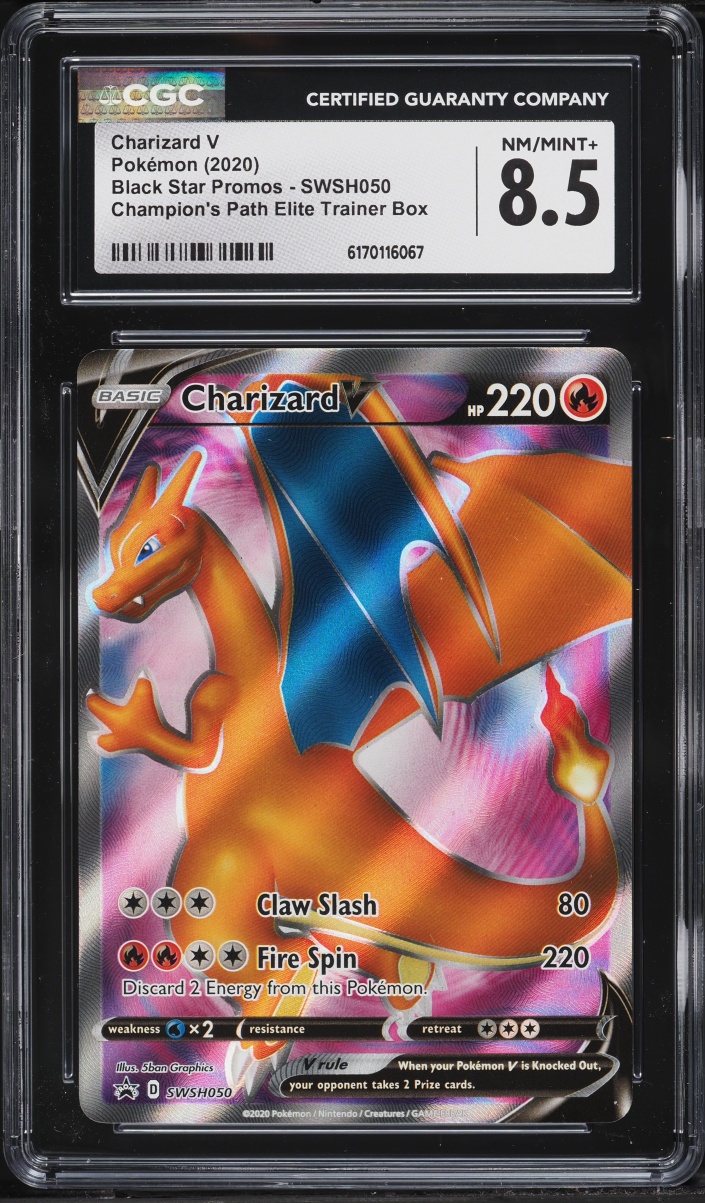 2020 Pokemon Sword & Shield Promo Champion's Path ETB Full Art Charizard V #SWSH050 CGC 8.5