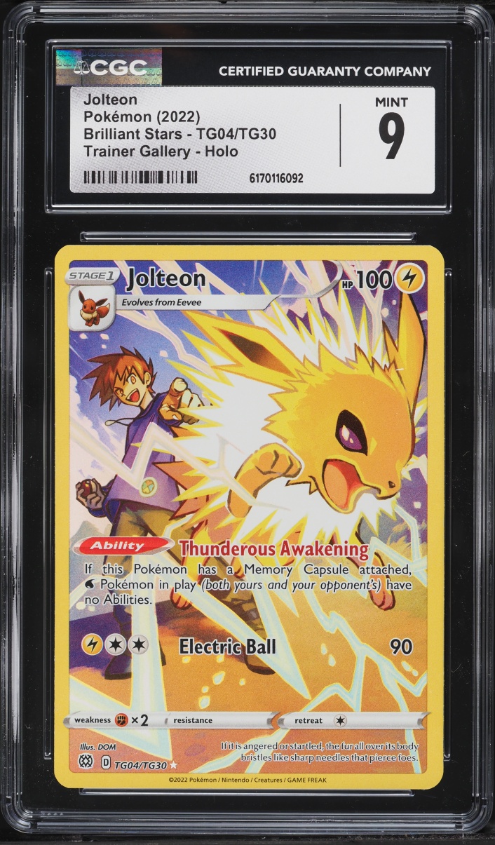 2022 Pokemon Sword & Shield Brilliant Stars CHR Jolteon #TG04 CGC 9 MINT