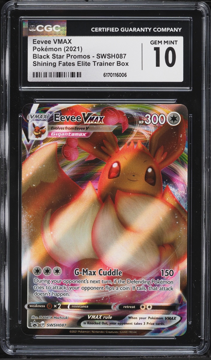 2021 Pokemon Sword & Shield Promo Shining Fates ETB Full Art Eevee VMAX #SWSH087 CGC 10 GEM