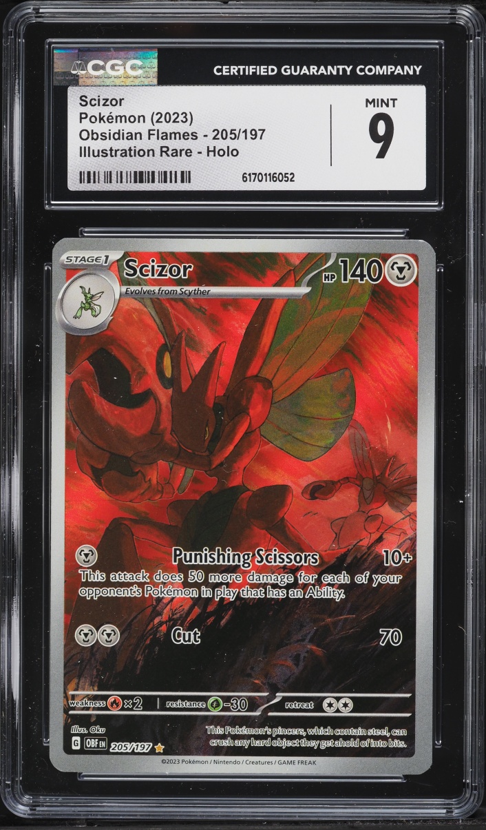 2023 Pokemon Scarlet & Violet Obsidian Flames IR Scizor #205 CGC 9 MINT