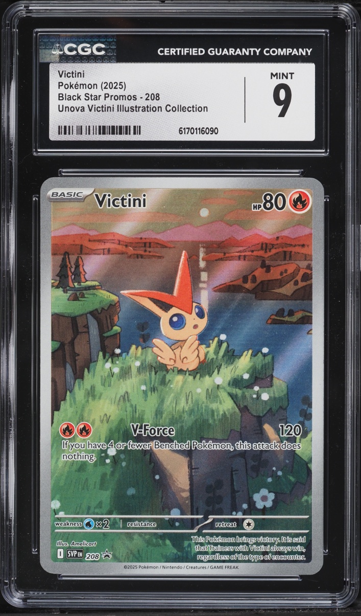 2025 Pokemon Scarlet & Violet Promo Unova Illustration Full Art Victini #208 CGC 9 MINT