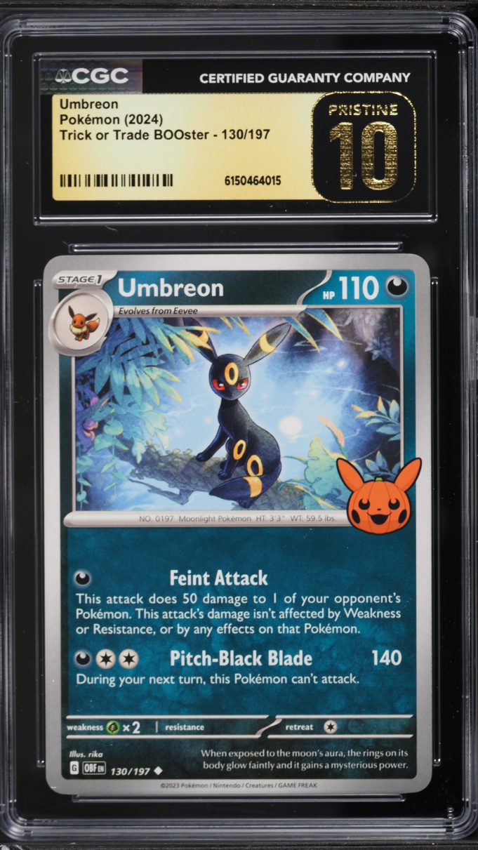 2024 Pokemon Scarlet & Violet Obsidian Fates Trick Or Trade Umbreon #130 CGC 10 PRISTINE