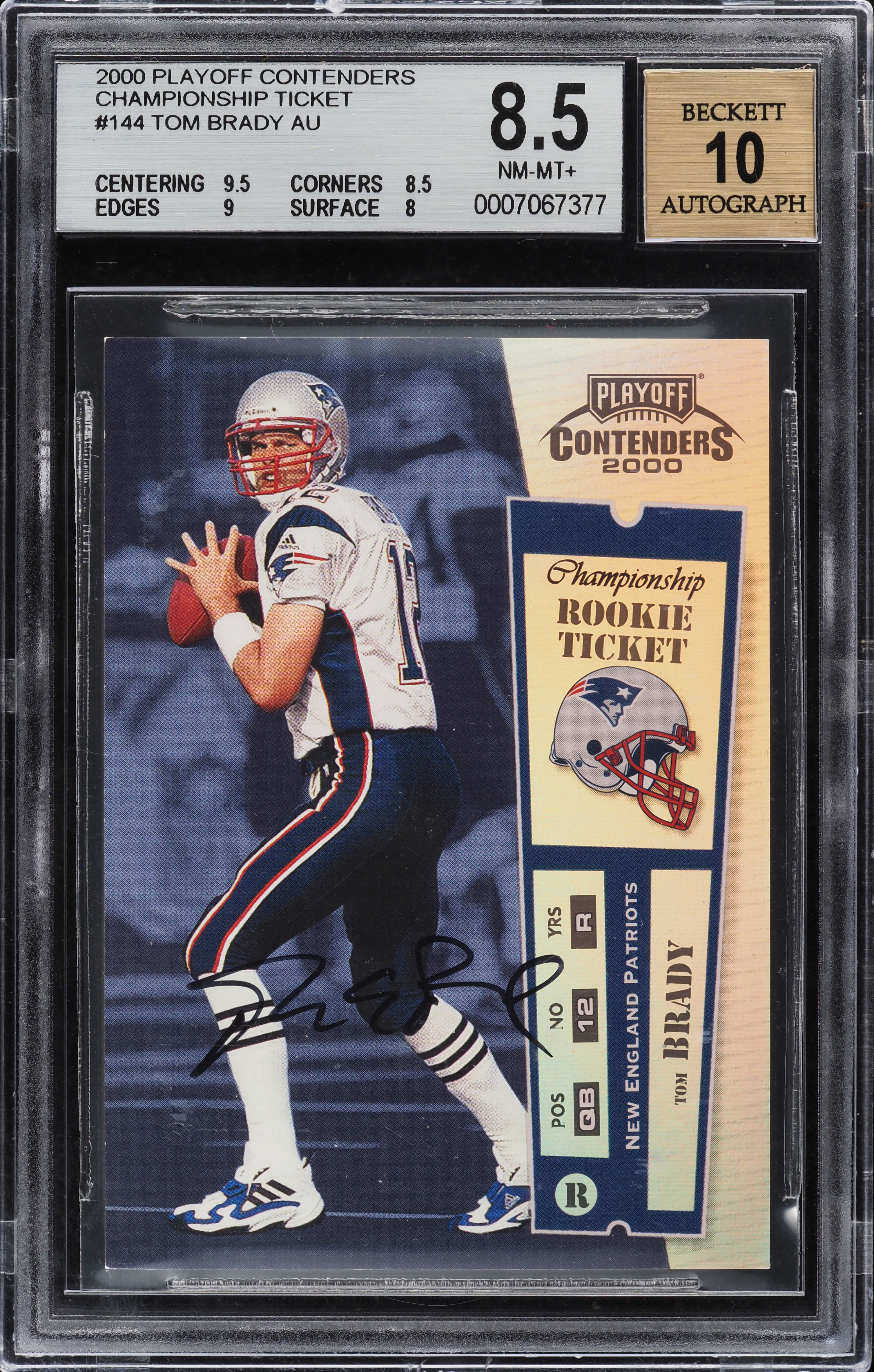 2000 Playoff Contenders Championship Ticket Tom Brady ROOKIE AUTO
