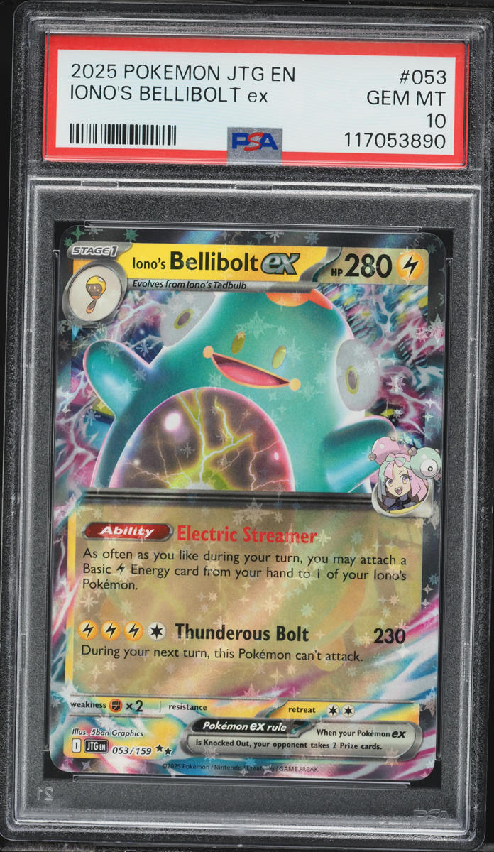 2025 Pokemon Scarlet & Violet Journey Together Holo Iono's Bellibolt ex #53 PSA 10 GEM MINT