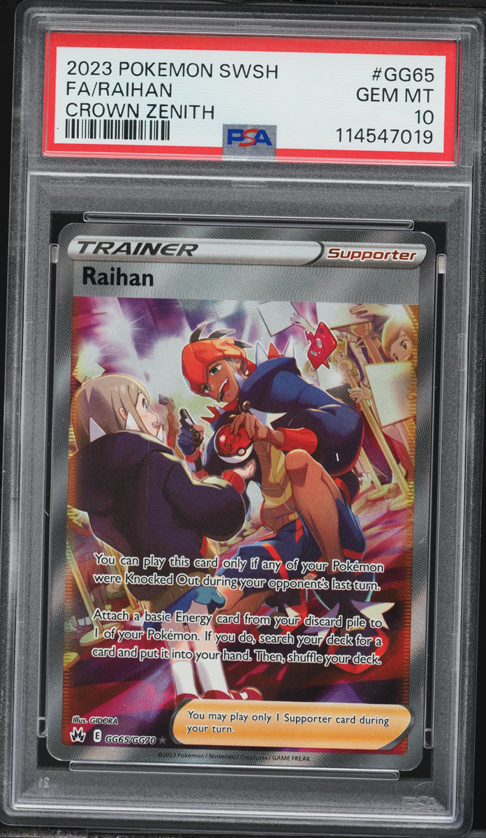 2023 Pokemon Sword & Shield Crown Zenith Full Art Raihan #GG65 PSA 10 GEM MINT