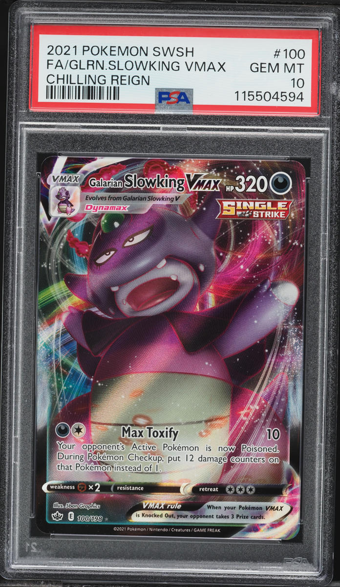 2021 Pokemon SWSH Chilling Reign Alt Art Galarian Slowking VMAX #100 PSA 10 GEM MINT