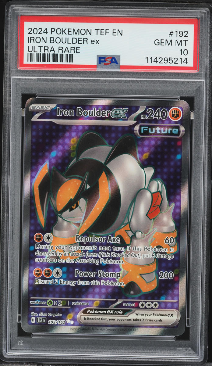 2024 Pokemon Scarlet & Violet Temporal Forces Full Art Iron Boulder EX #192 PSA 10 GEM MINT