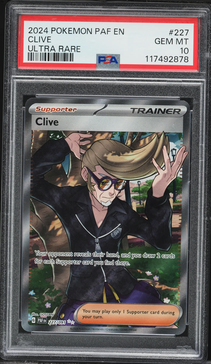 2024 Pokemon Scarlet & Violet Paldean Fates Full Art Clive #227 PSA 10 GEM MINT