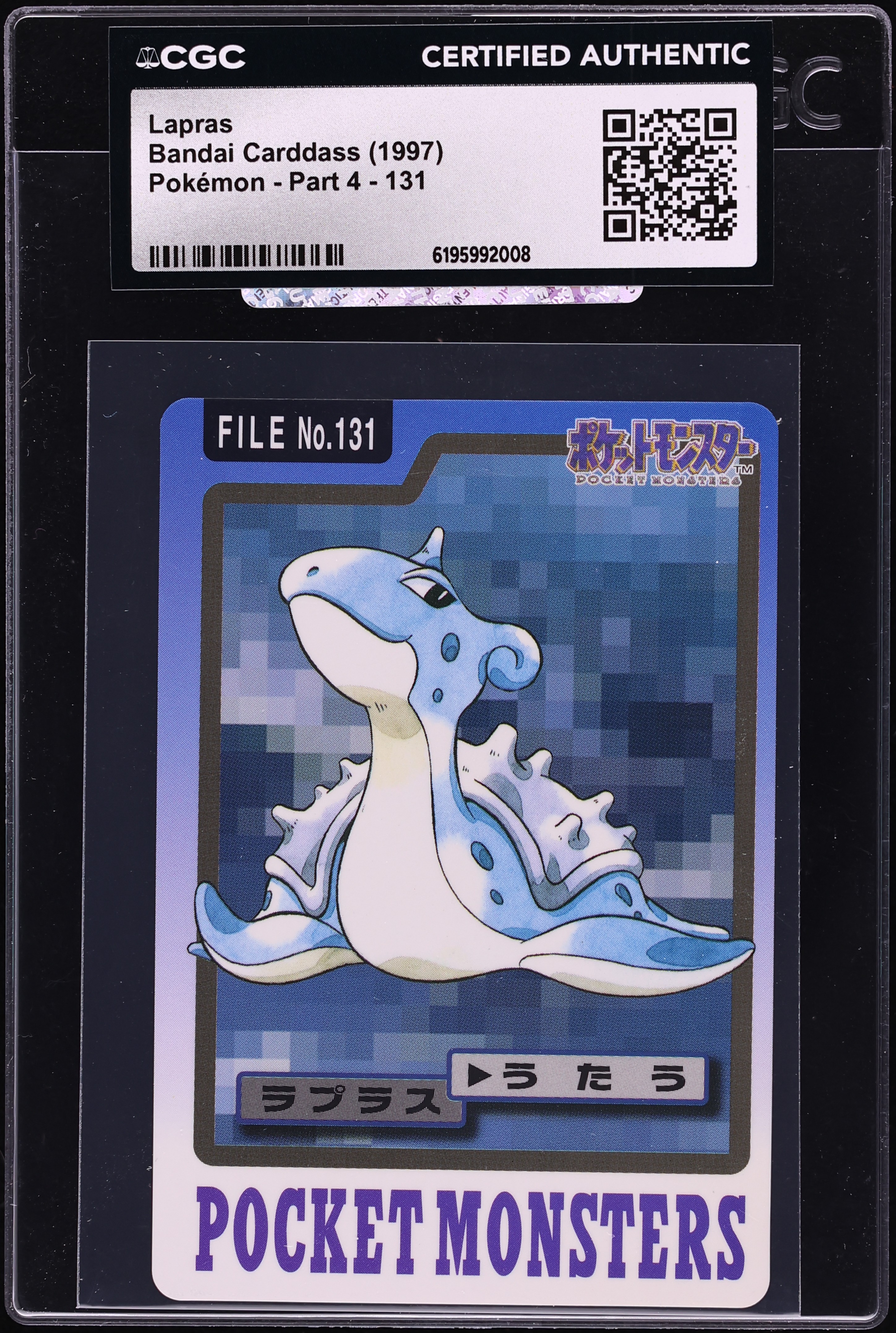 1997 Pokemon Japanese Bandai Carddass Part 4 Lapras #131 CGC AUTH