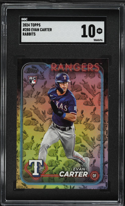 2024 Topps Chrome Gold Wave Evan Carter ROOKIE /50 #136 PSA 10 GEM