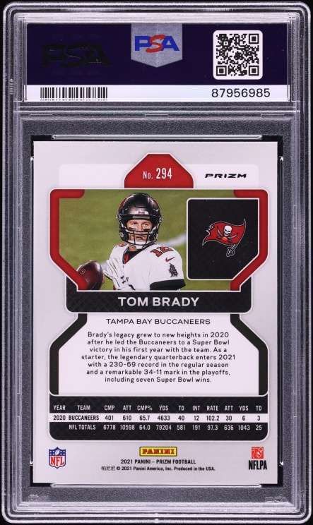 2021 Panini Prizm Snakeskin Tom Brady #294 PSA 10 GEM MINT - Photo 2