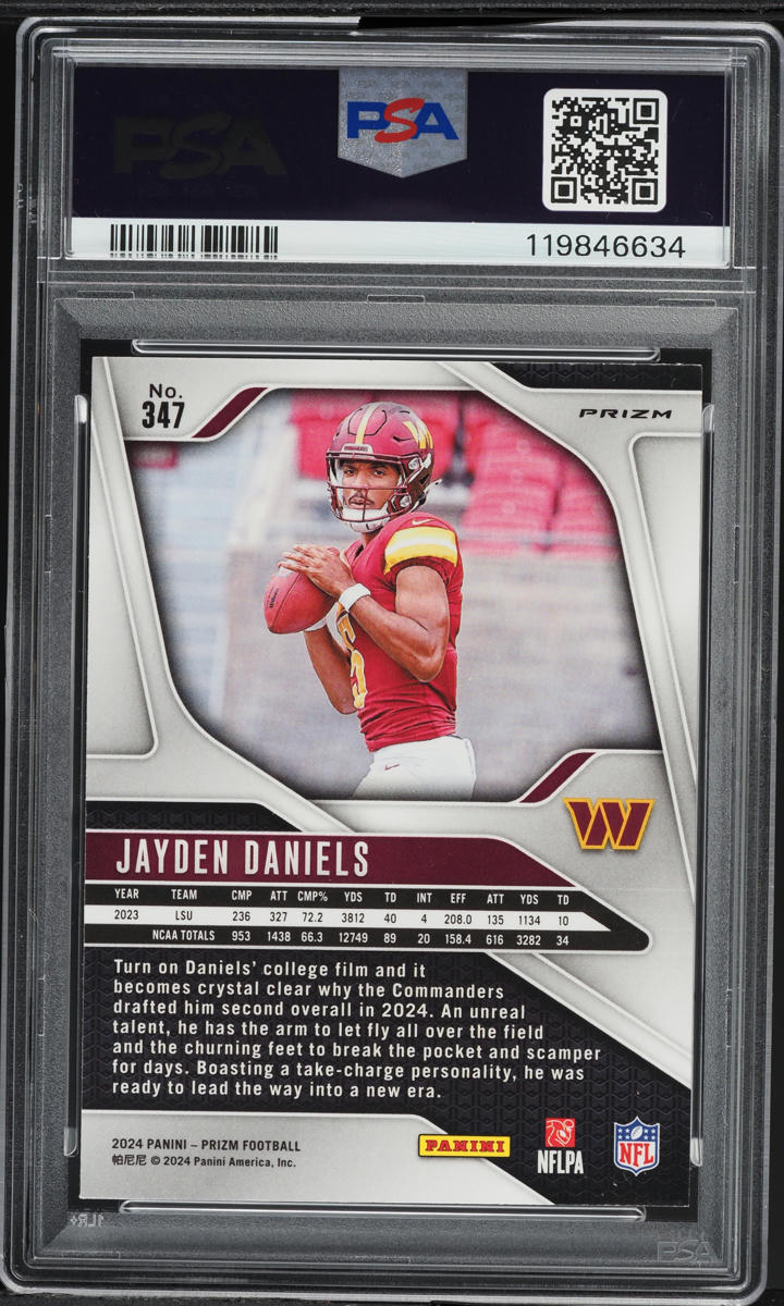 2024 Panini Prizm Disco Jayden Daniels ROOKIE #347 PSA 9 MINT