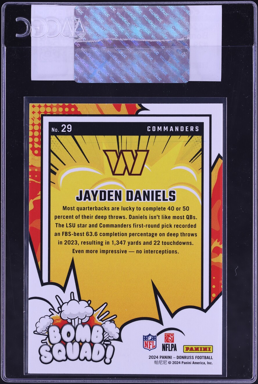 2024 Donruss Bomb Squad! Jayden Daniels ROOKIE #29 CGC AUTH