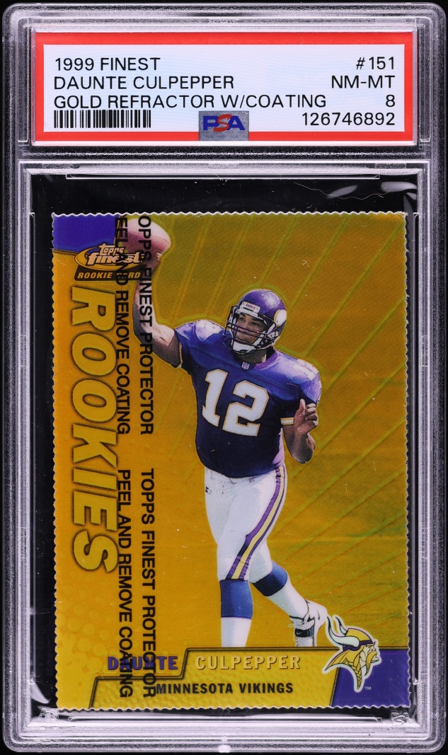 1999 Finest Gold Refractor w/ Coating Daunte Culpepper /100 #151 PSA 8 NM-MT