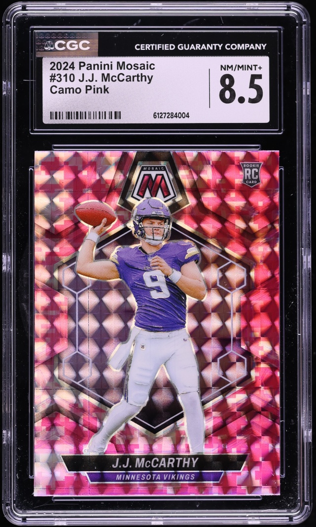 2024 Panini Mosaic Camo Pink J.J. McCarthy ROOKIE #310 CGC 8.5 NM-MT+