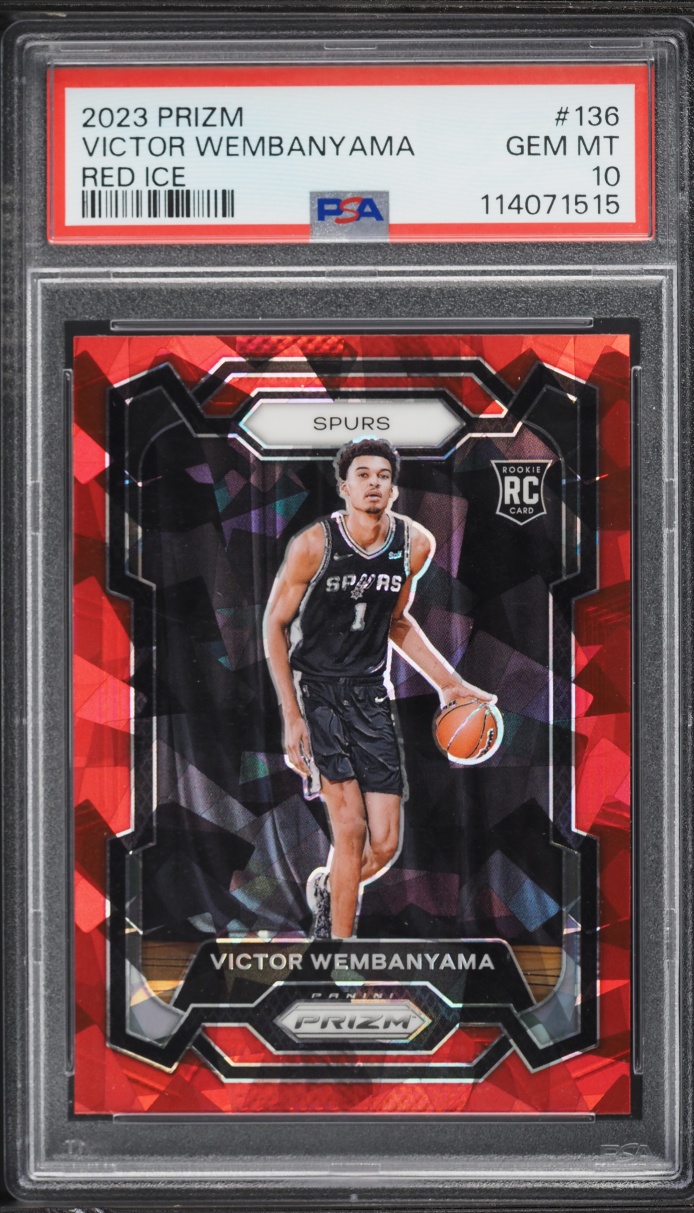 2023 Panini Prizm Red Ice Victor Wembanyama ROOKIE #136 PSA 10 GEM MINT