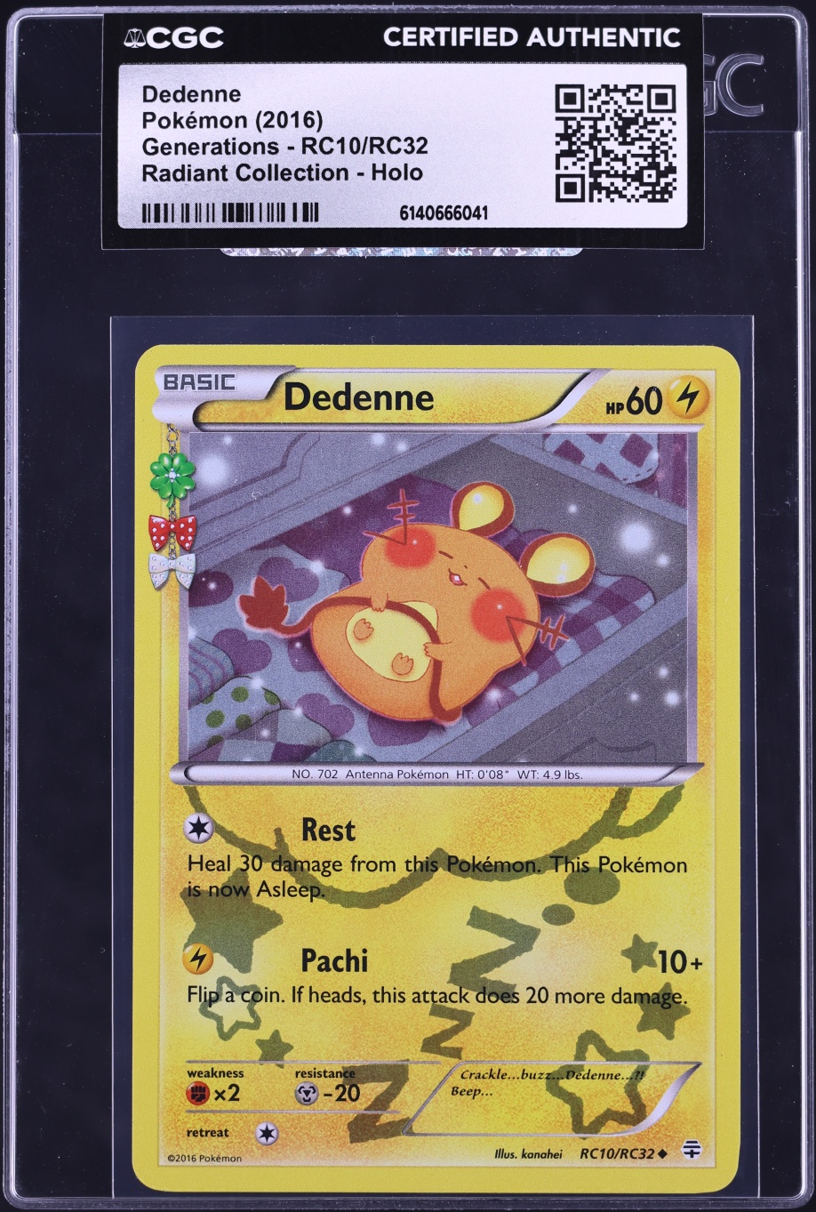 2016 Pokemon XY Generations Radiant Collection Holo Dedenne #RC10 CGC AUTH