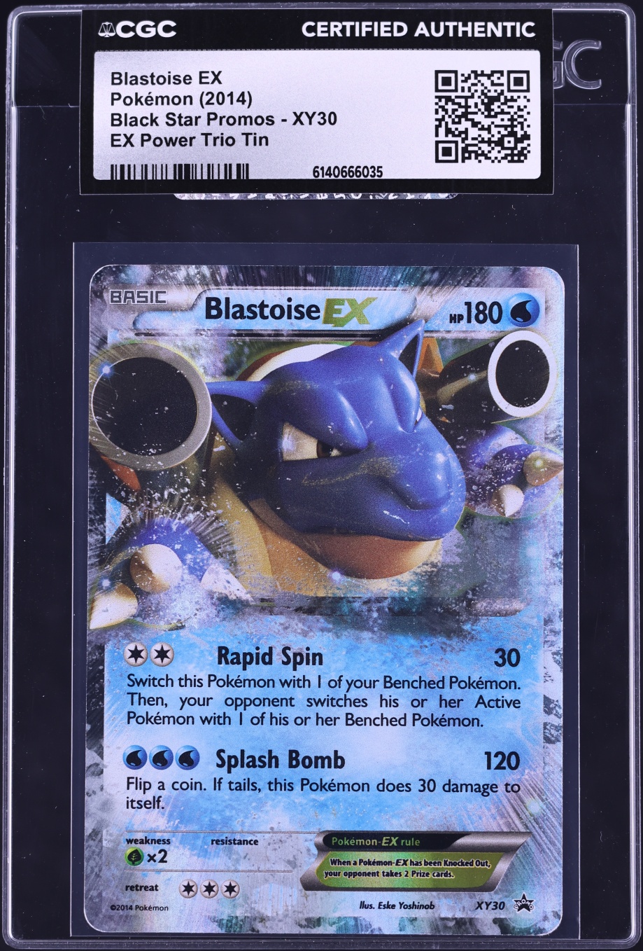 2014 Pokemon XY Black Star Promo EX Power Trio Tin Blastoise EX #XY30 CGC AUTH