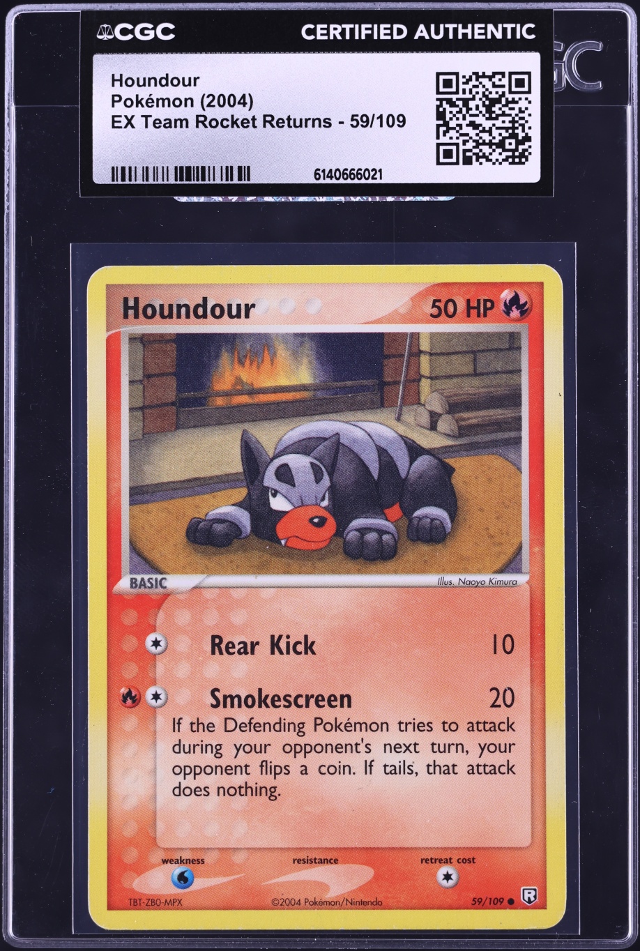 2004 Pokemon EX Team Rocket Returns Houndour #59 CGC AUTH