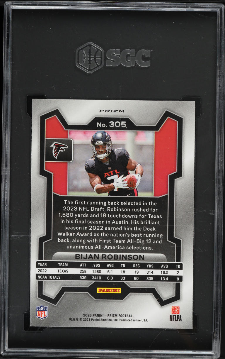 2023 Panini Prizm Green Bijan Robinson ROOKIE #305 SGC 9 MINT