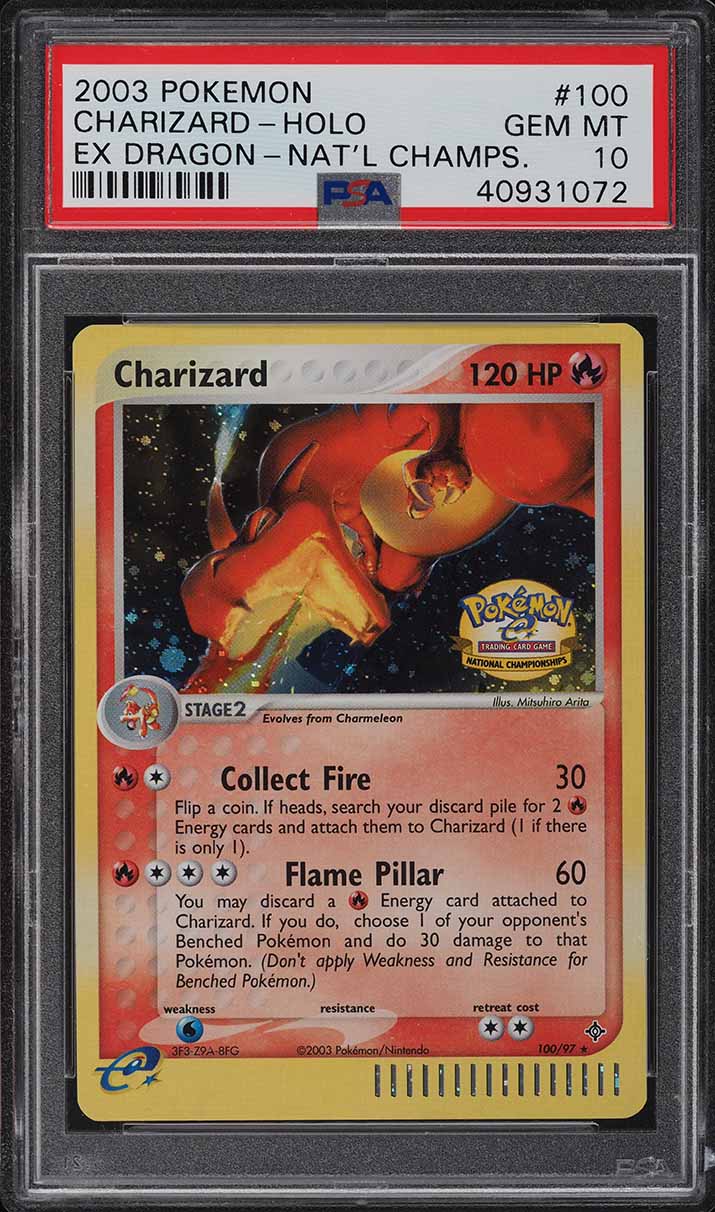 2003 Pokemon EX Dragon National Championship Holo Charizard #100 PSA 10 GEM MINT - Main Image