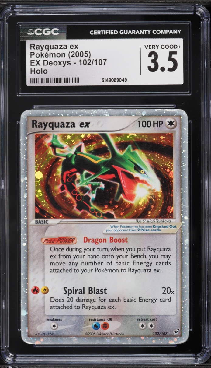 2005 Pokemon EX Deoxys Holo Rayquaza ex #102 CGC 3.5 VG+