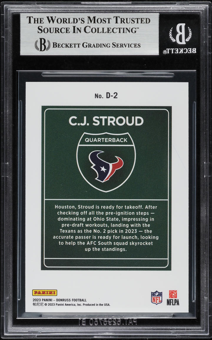 2023 Donruss Downtown CJ Stroud ROOKIE #D-2 BGS 9 MINT