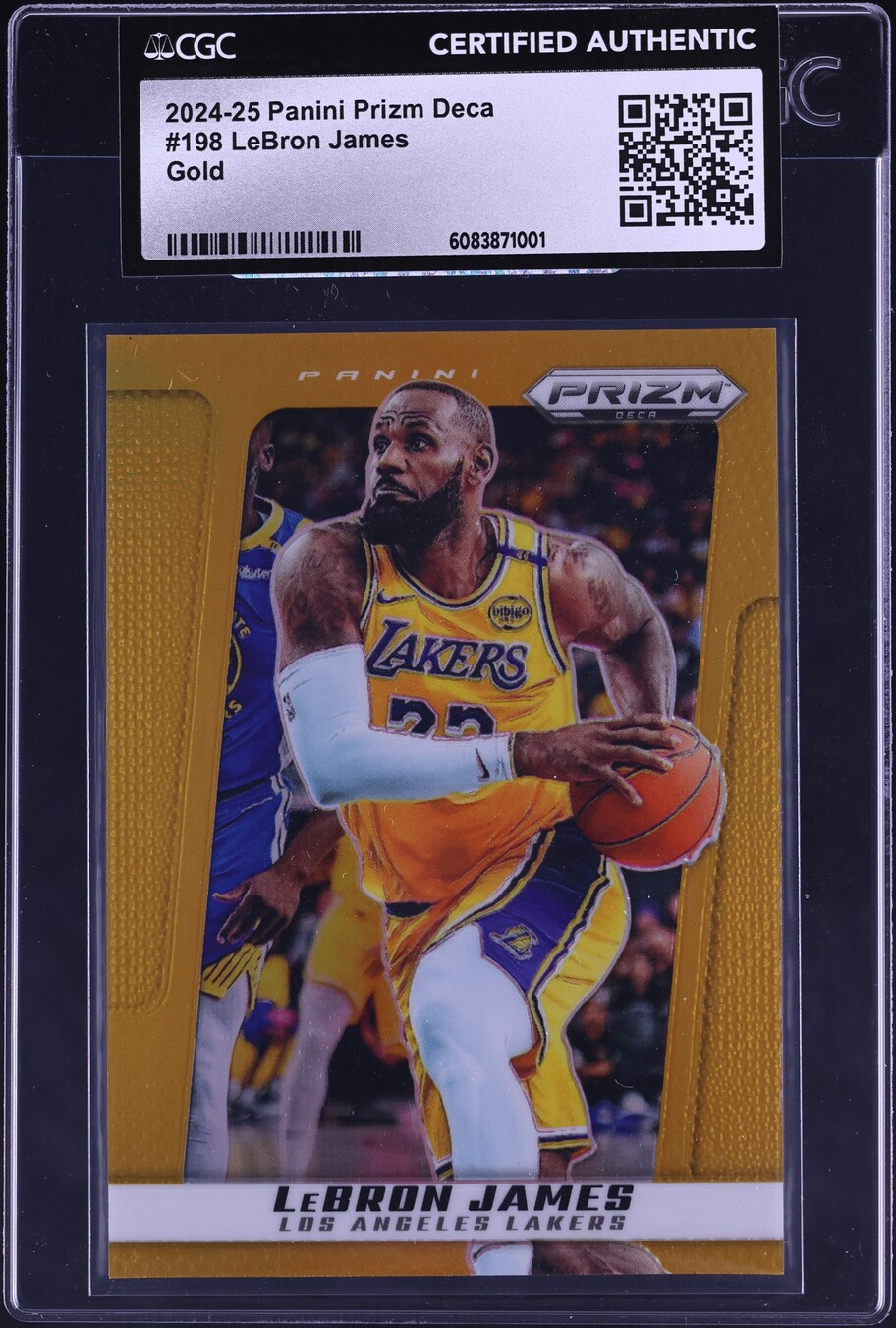 2024 Panini Prizm Deca Gold LeBron James 1/10 #198 CGC AUTH
