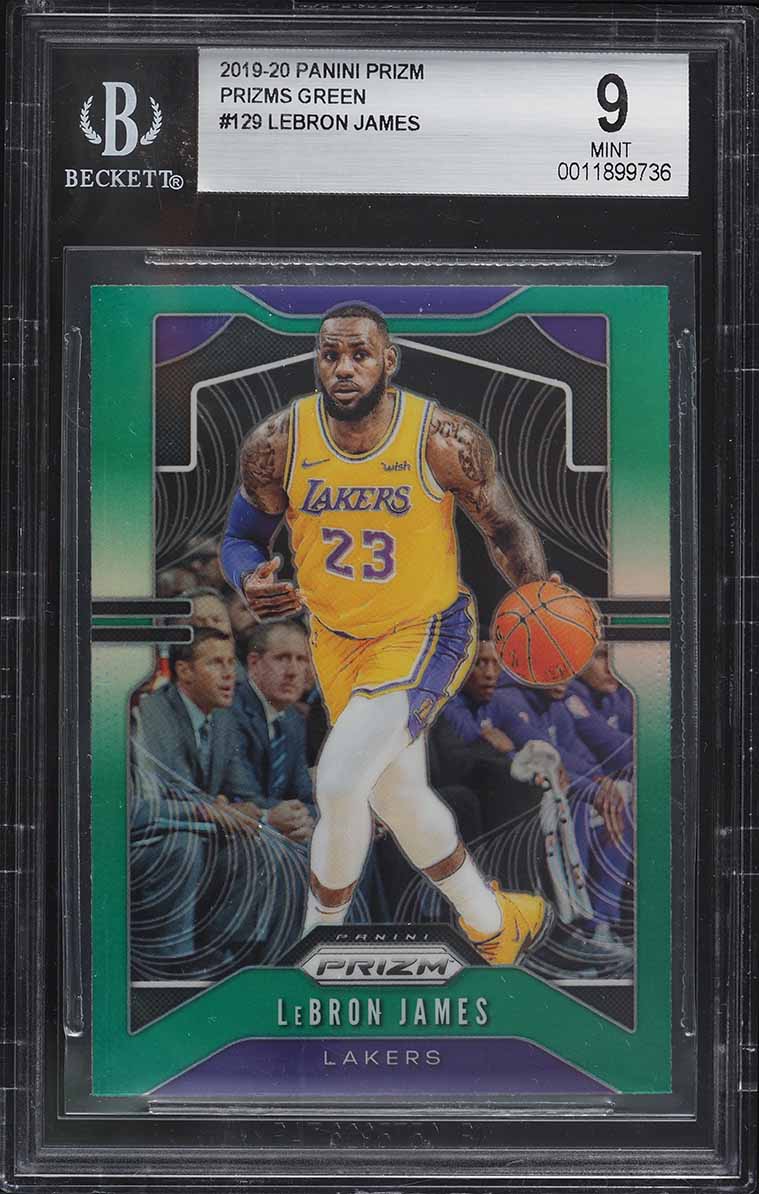 2019 Panini Prizm Green LeBron James #129 BGS 9 MINT on Fanatics
