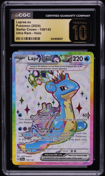 2024 Pokemon Scarlet & Violet Stellar Crown Full Art Lapras ex #158 CGC 10 PRISTINE