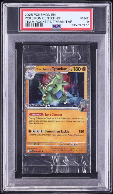 2025 Pokemon SV Destined Rivals Promo Center Exclusive Team Rocket's Tyranitar #96 PSA 9 MINT