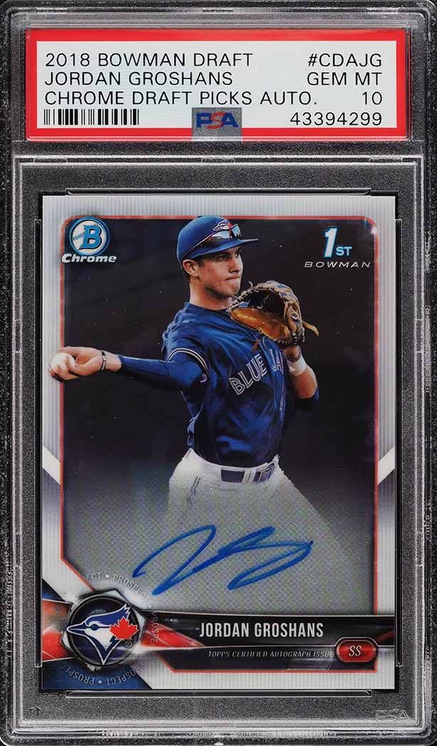2018 Bowman Chrome Draft Jordan Groshans PROSPECT AUTO #CDA-JG PSA 10 GEM MINT