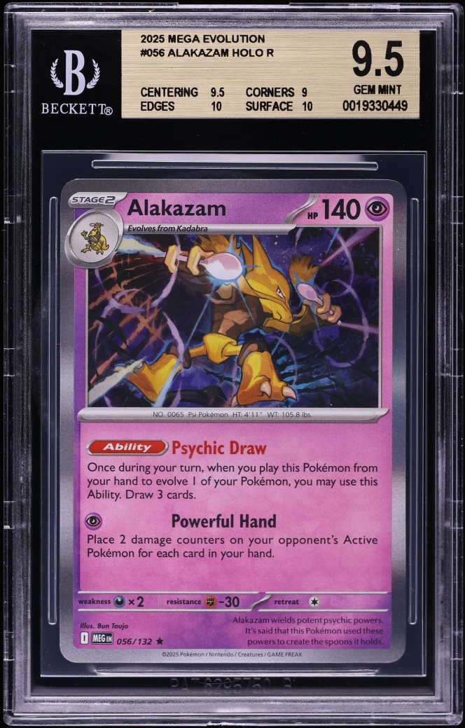 2025 Pokemon Mega Evolution Holo Alakazam #056 BGS 9.5 GEM MINT
