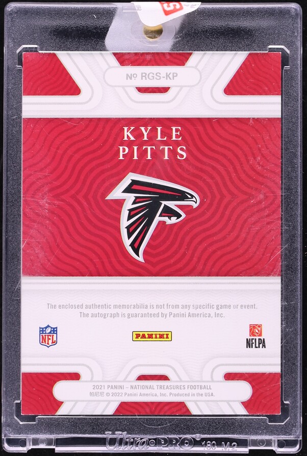 2021 National Treasures Gloves Kyle Pitts ROOKIE PATCH AUTO /25 #RGS-KP