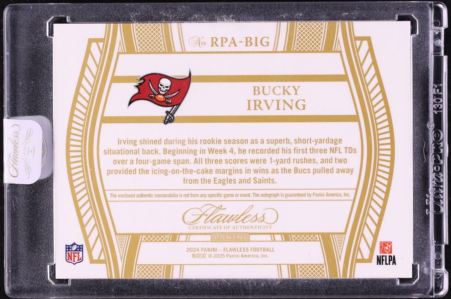 2024 Panini Flawless Bucky Irving ROOKIE PATCH AUTO /25 #RPA-BIG