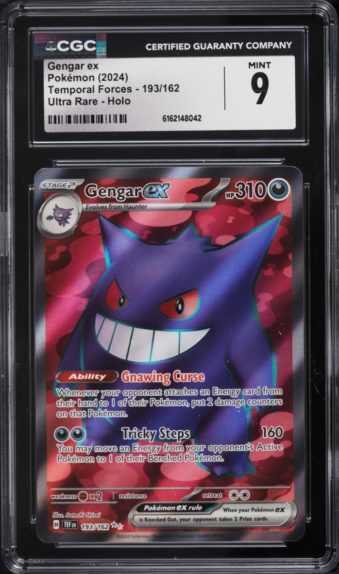 2024 Pokemon Scarlet & Violet Temporal Forces Full Art Gengar Ex #193 CGC 9 MINT