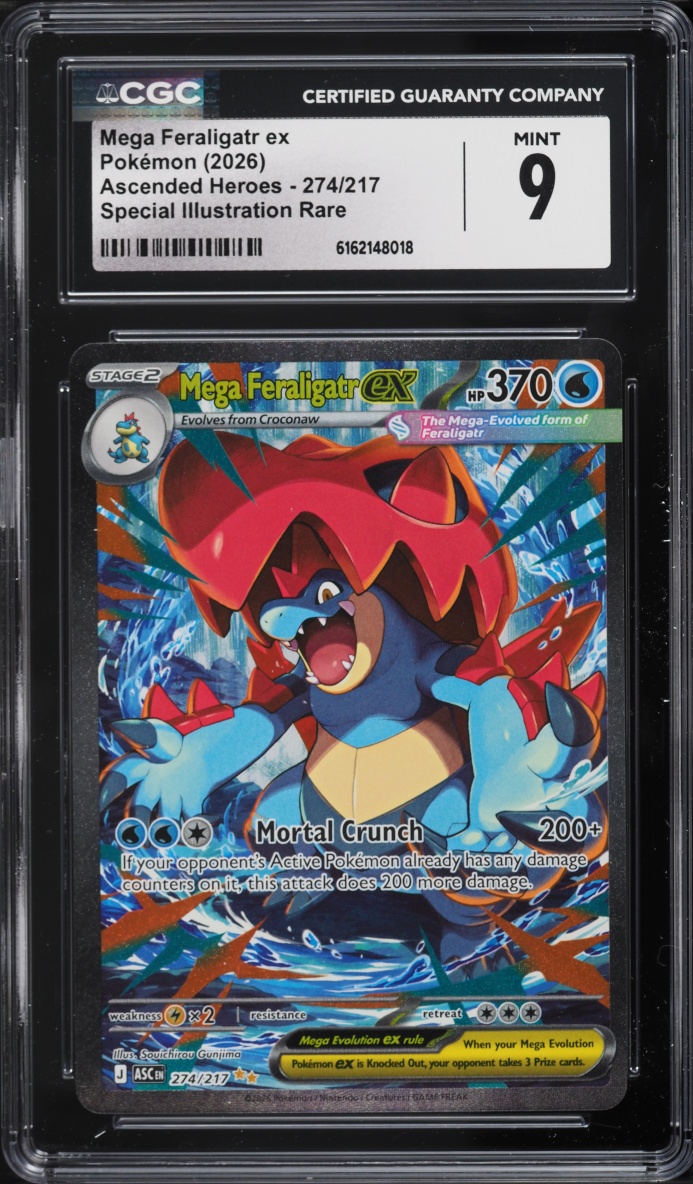 2026 Pokemon Mega Evolution Ascended Heroes SIR Mega Feraligatr Ex #274 CGC 9 MINT