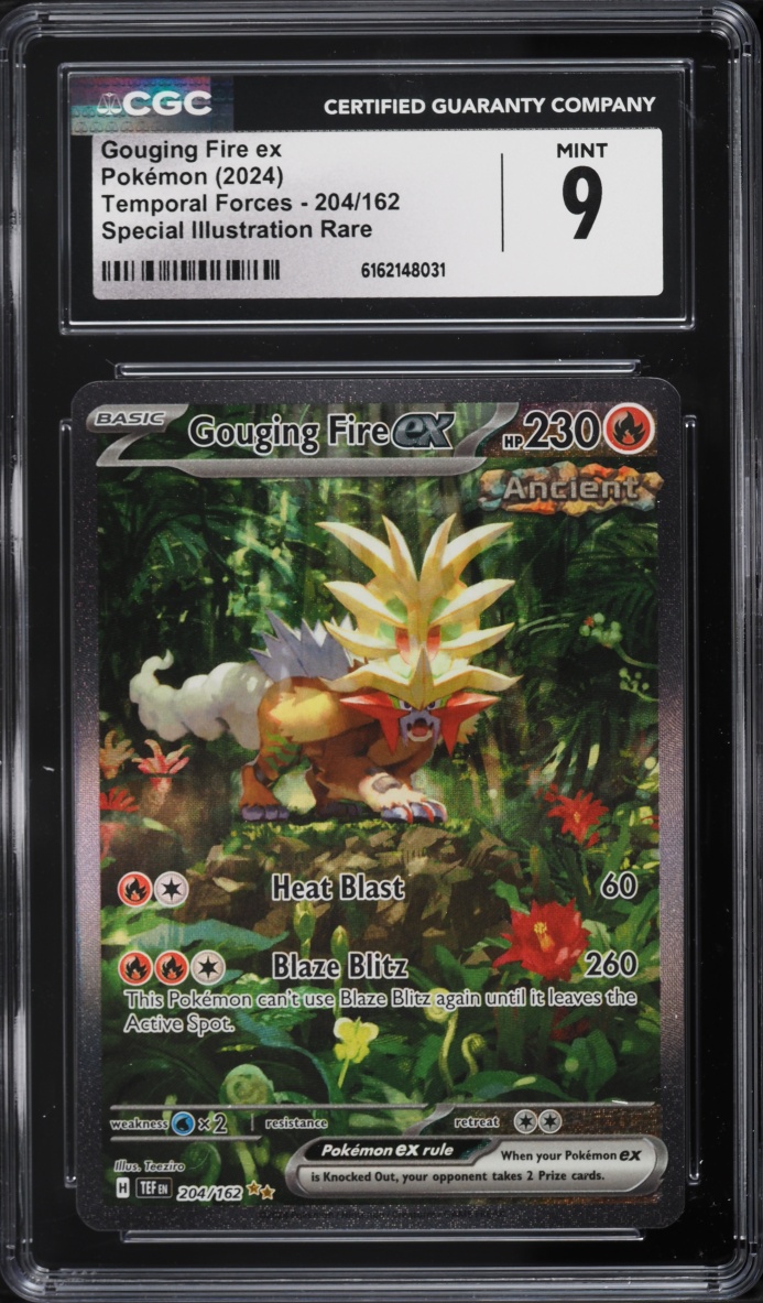 2024 Pokemon Scarlet & Violet Temporal Forces SIR Gouging Fire Ex #204 CGC 9 MINT