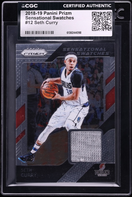 2018 Panini Prizm Sensational Swatches Seth Curry PATCH #12 CGC AUTH