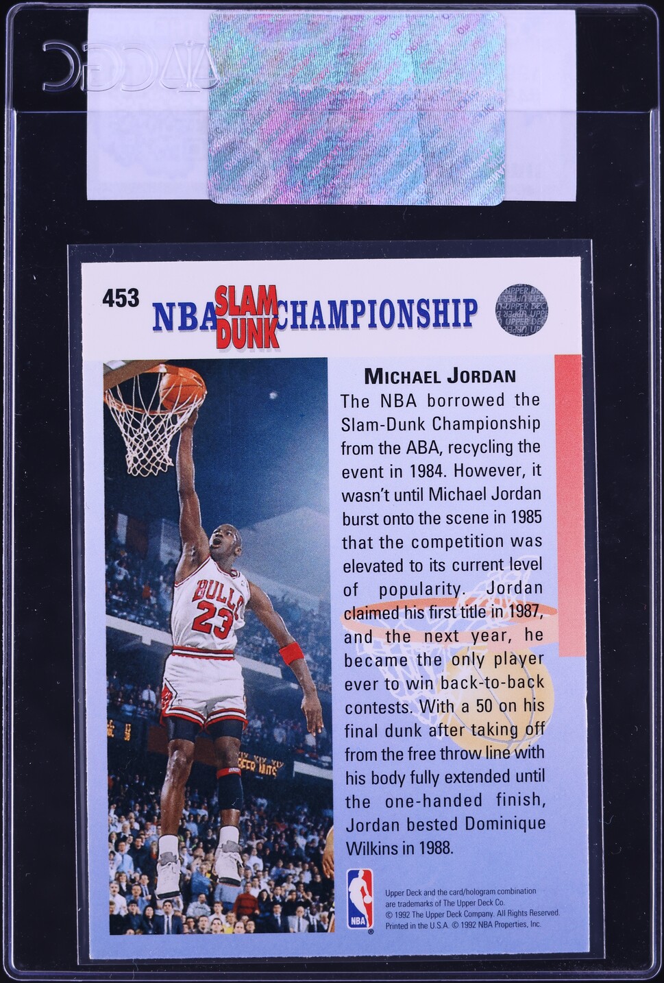 1992 Upper Deck Basketball Michael Jordan #453 CGC AUTH