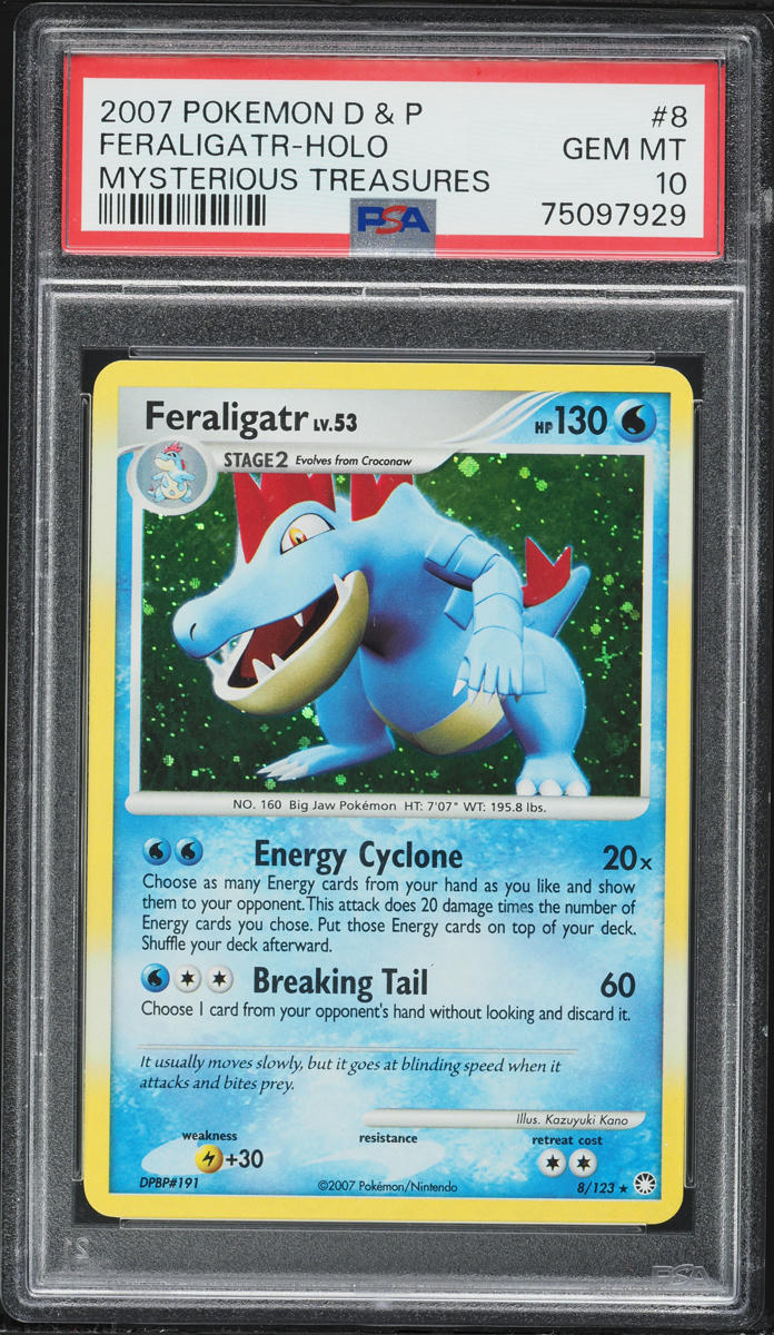 2007 Pokemon Diamond & Pearl Mysterious Treasures Holo Feraligatr #8 PSA 10 GEM