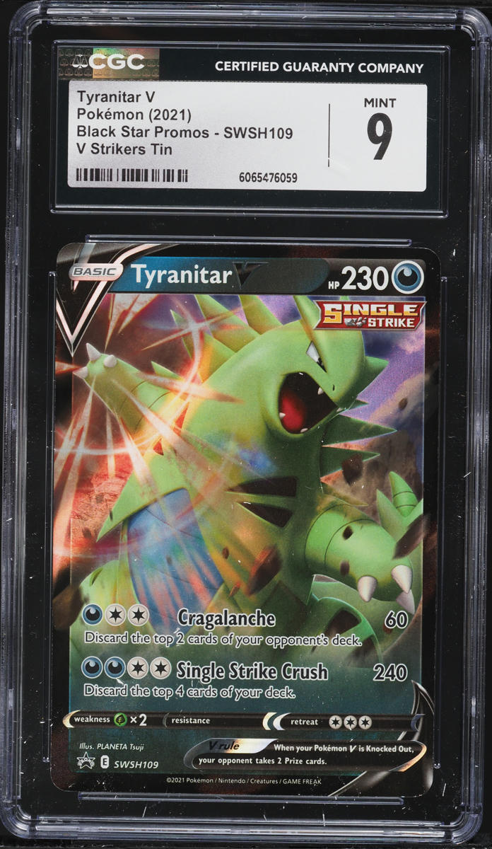 2021 Pokemon Sword & Shield Promo V Strikers Tin Tyranitar V #SWSH109 CGC 9 MINT