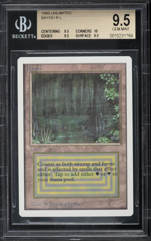 1993 Magic The Gathering MTG Unlimited Dual Land Bayou BGS 9.5