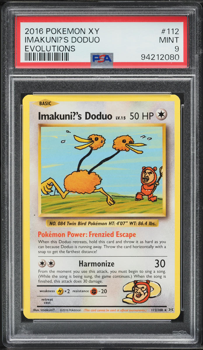 2016 Pokemon XY Evolutions Imakuni?'s Doduo #112 PSA 9 MINT