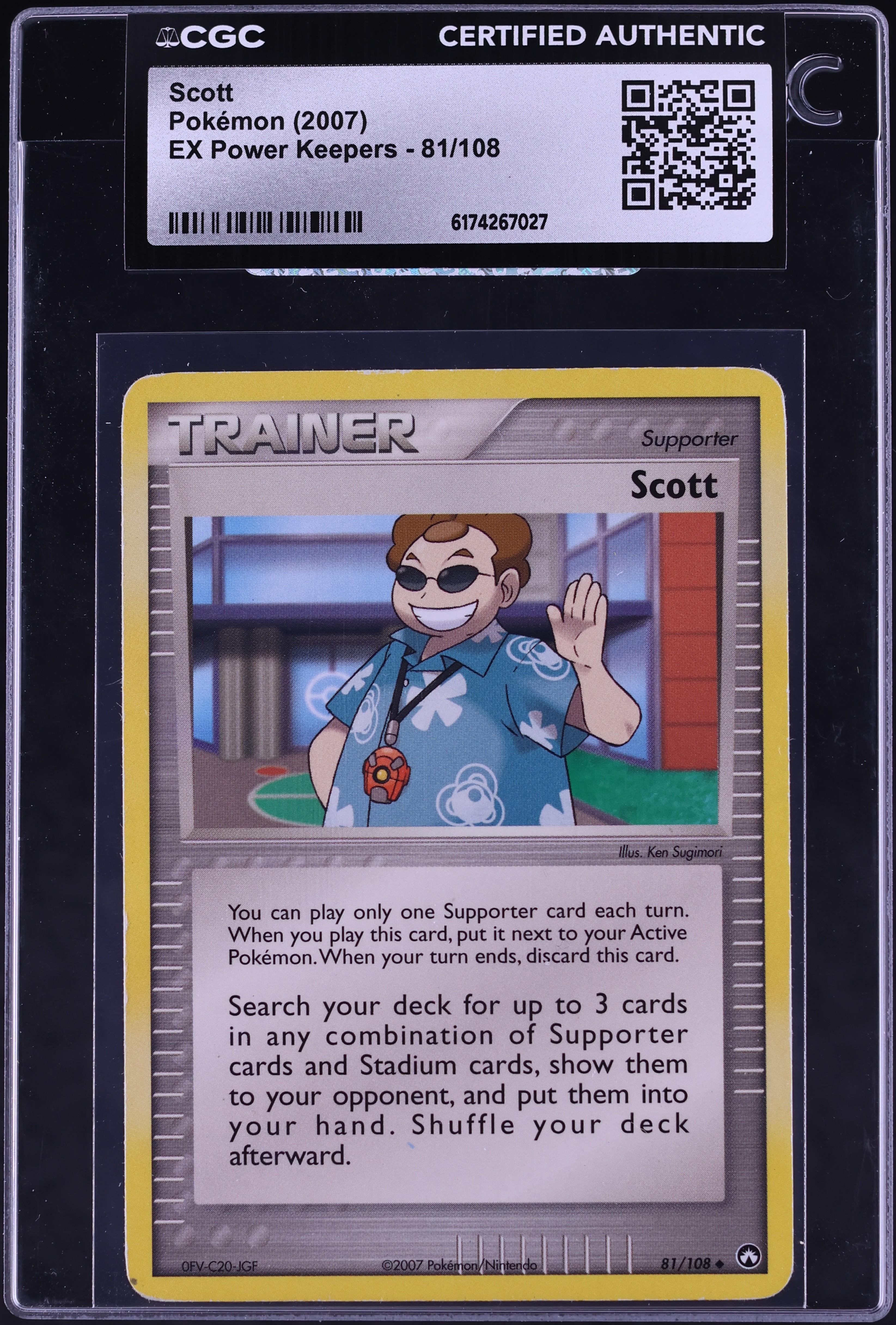 2007 Pokemon EX Power Keepers Scott #81 CGC AUTH